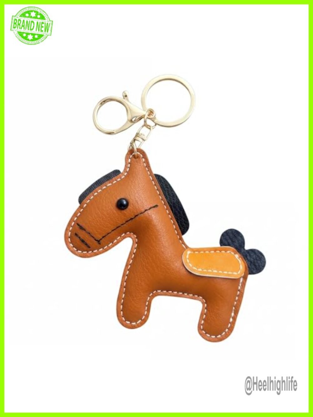 Horse Leather Keychain Bag Charm Wallet Accessory for Women